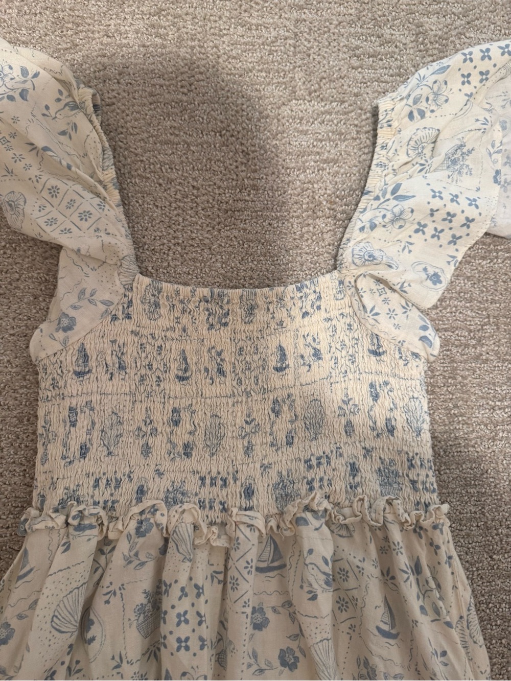 Rylee + Cru Francesca tile dress M linen blend beachy Mediterranean maxi - Picture 5 of 13